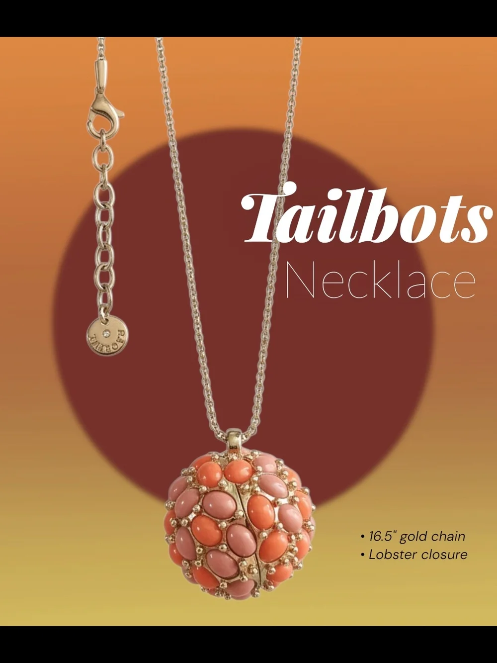 Talbots Cluster Globe Necklace - Coral And Blush